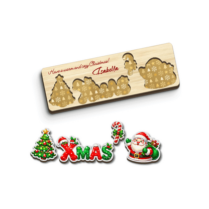 Personalized tree and Santa XMAS wooden puzzle board view 2