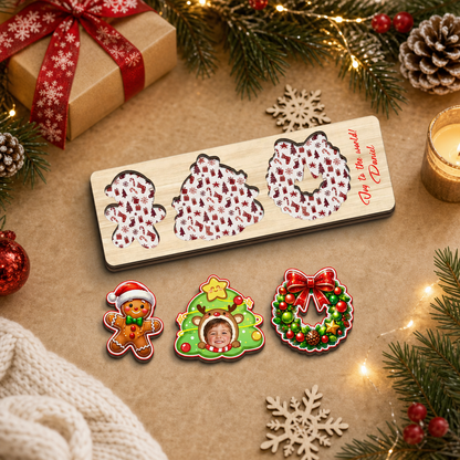 Personalized tree and Santa XMAS wooden puzzle board view 10