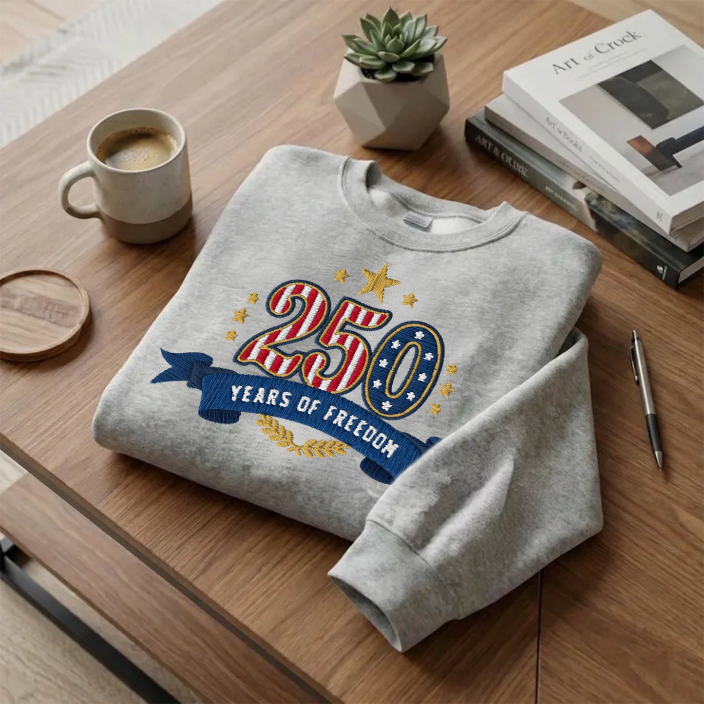 Liberty & Freedom 250 Years - Embroidered Eagle Sweater