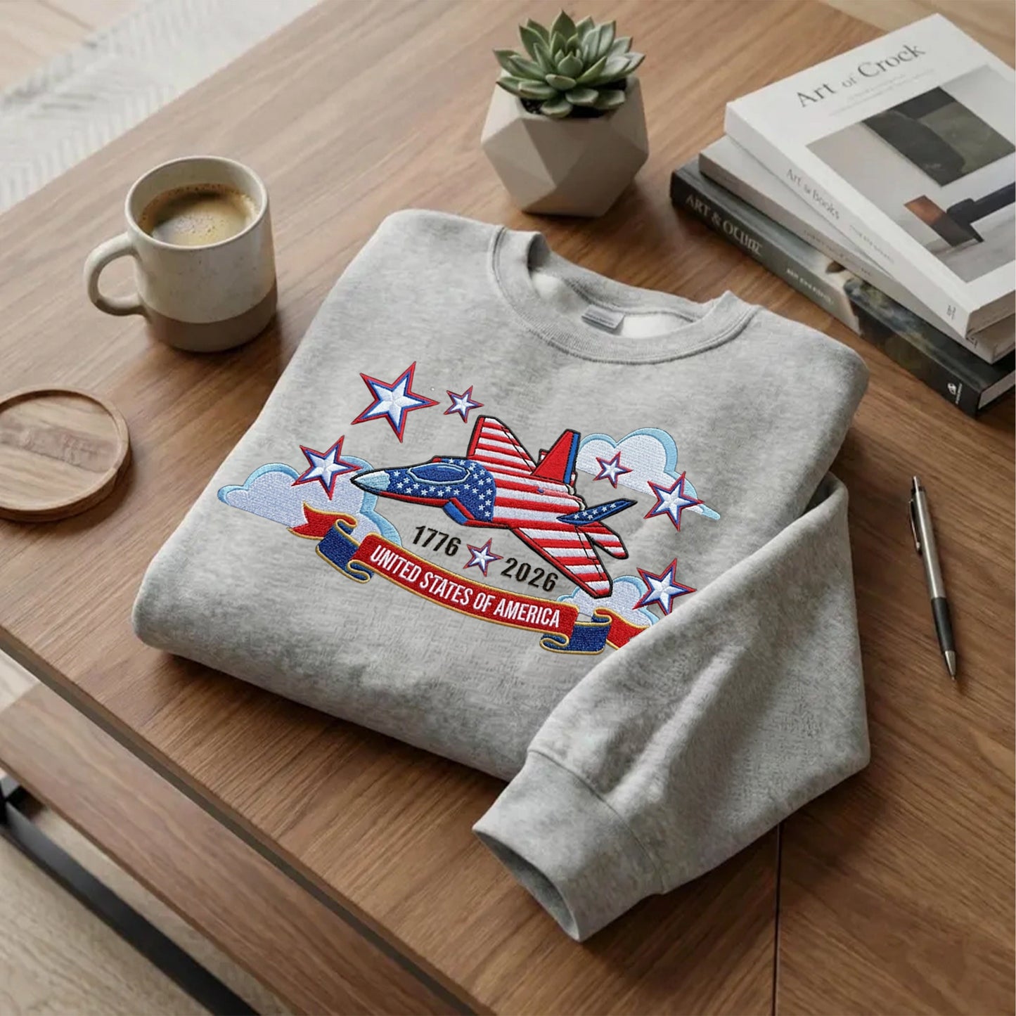 USA 250th Anniversary - Embroidered Sweatshirt 1776-2026 250 Years of Freedom