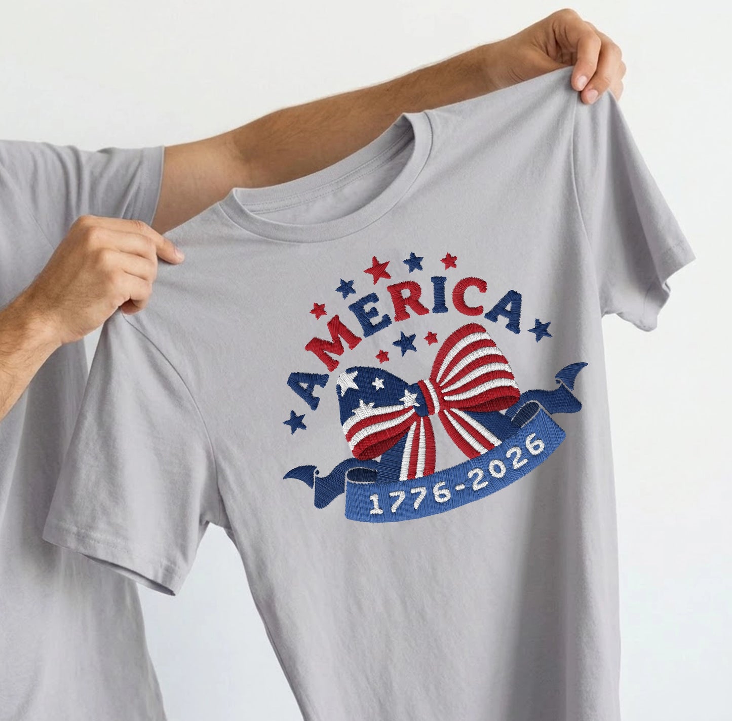 Embroidered America 250 - Patriotic T-Shirt