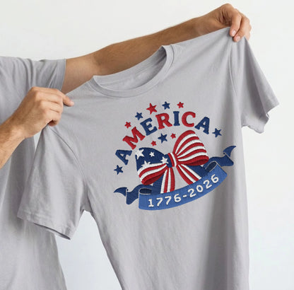 Embroidered America 250 - Patriotic T-Shirt