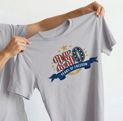 Liberty & Freedom 250 Years - Embroidered Eagle T-Shirt