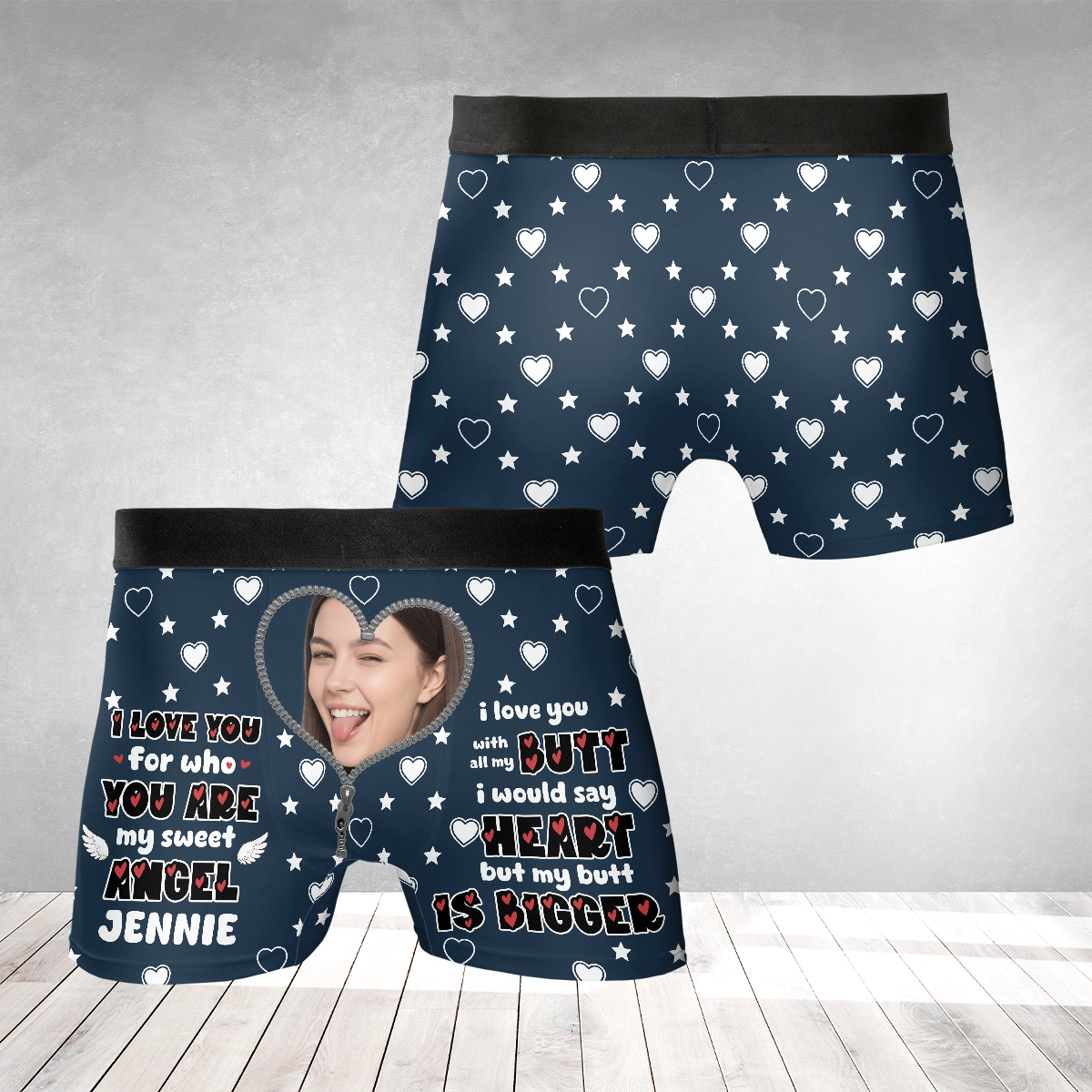 I Love You for Who You Are – Funny Romantic Gift from Girlfriend or Wife – Personalized Photo Men’s Boxer Briefs