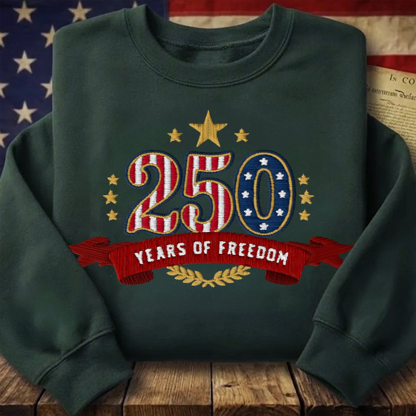 Liberty & Freedom 250 Years - Embroidered Eagle Sweater