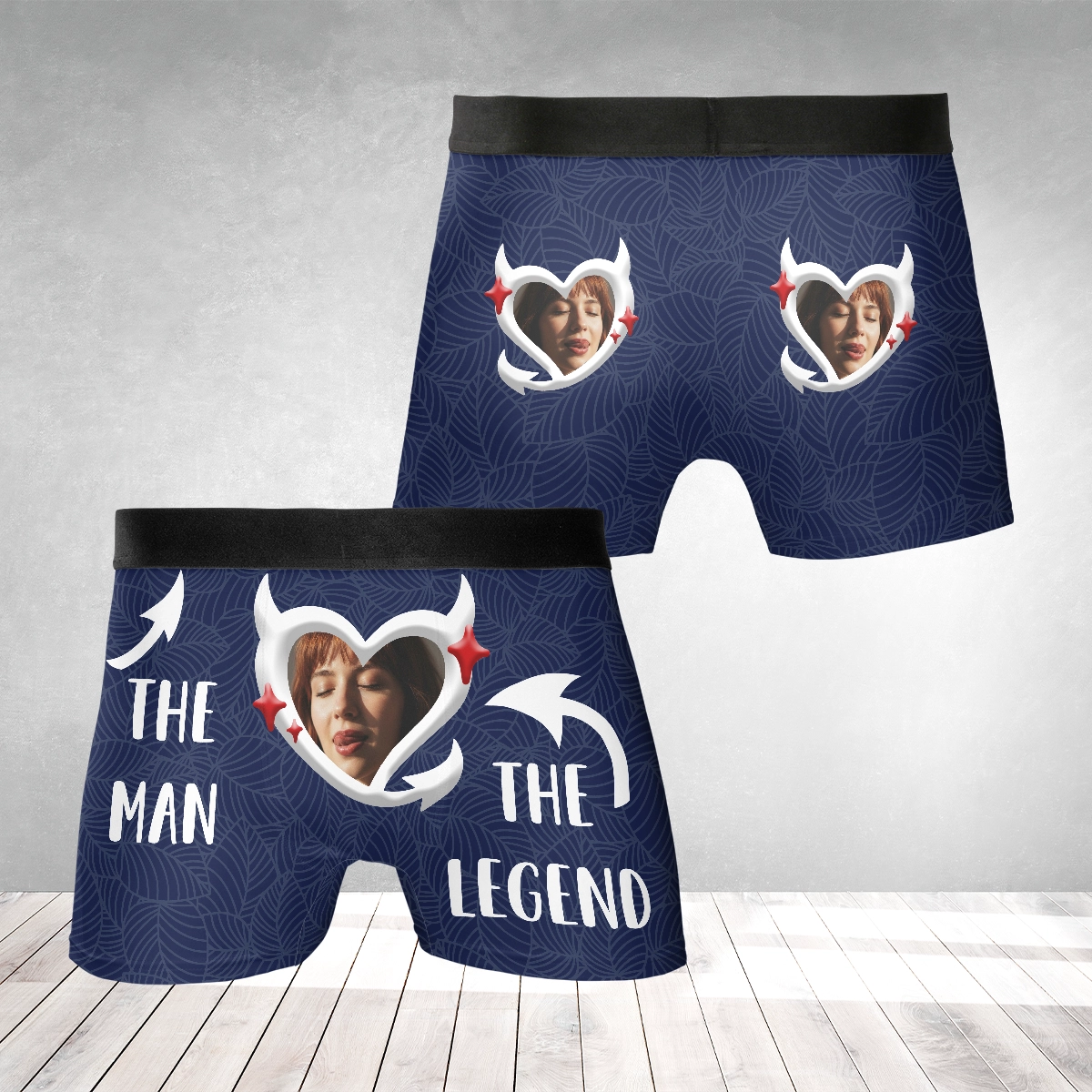 The Man. The Myth. The Legend. – Funny Confidence Boost Gift for Him – Personalized Photo Men’s Boxer Briefs