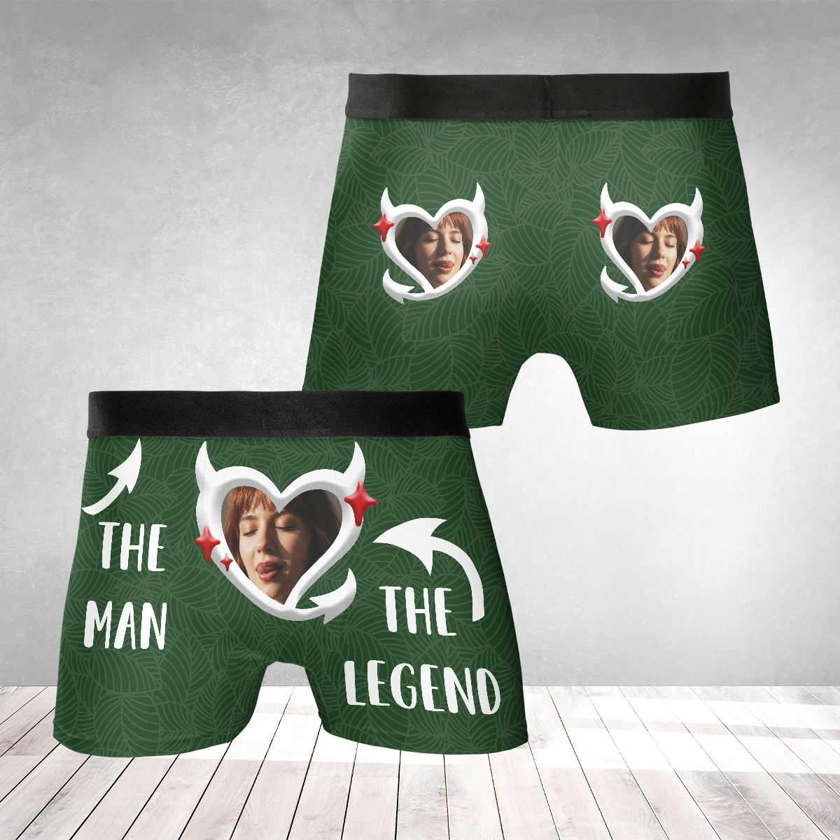 The Man. The Myth. The Legend. – Funny Confidence Boost Gift for Him – Personalized Photo Men’s Boxer Briefs
